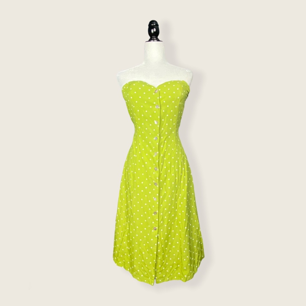 Vintage Ladies’ Dress Barn Polka Dot Sweetheart Pin Up Midi Dress 2/4 VTG